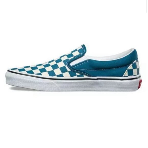 Vans classic slip on checkerboard blue white sneaker shoes casual canvas 7.5 new - Picture 4 of 5